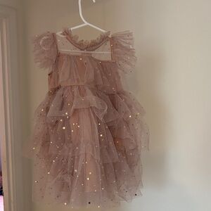 Mauve Pink Layered Tulle Star Dress